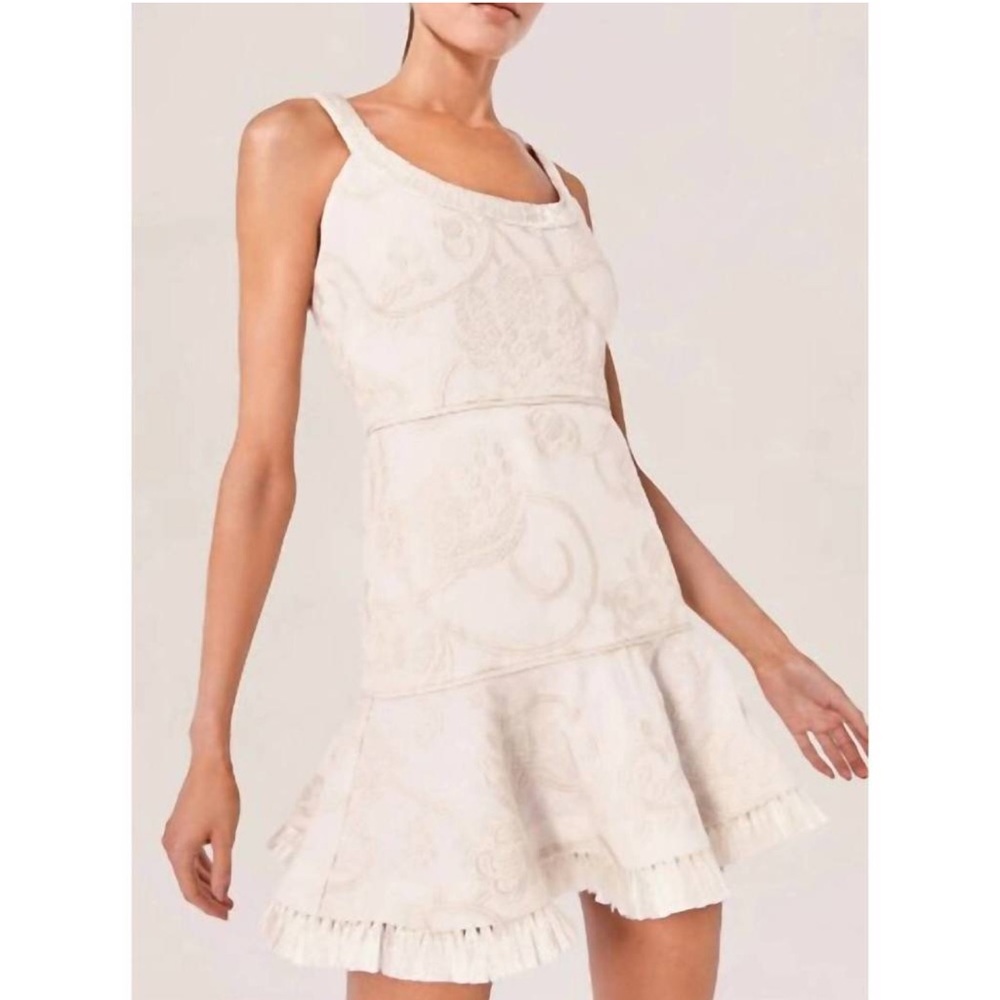 Alexis Ricci Embroidered Linen Mini Dress